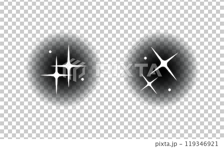 A simple illustration set of shining lights on a black background (circular) A simple illustration set of shining lights on a black background (circular) 119346921