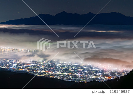 《長野県》南アルプスと大雲海・秋の高ボッチ高原 119346927