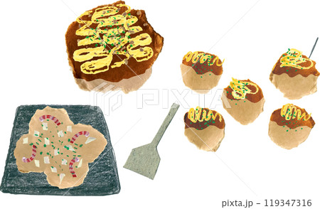 粉もん祭り　たこ焼き　お好み焼き　もんじゃ焼き　鉄板焼き 119347316