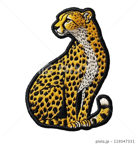 チーターを描いた刺繍ワッペンのイラスト素材 [119347331] - PIXTA