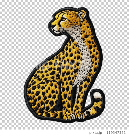 チーターを描いた刺繍ワッペンのイラスト素材 [119347331] - PIXTA