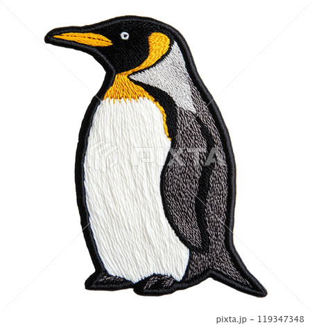 ペンギンを描いた刺繍ワッペン 119347348