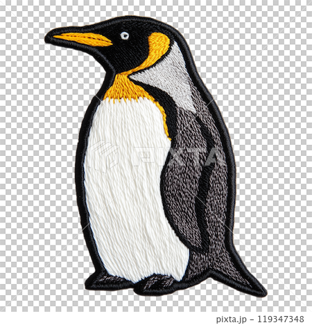 ペンギンを描いた刺繍ワッペン 119347348