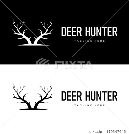 simple black silhouette deer logo vintage design deer forest animal hunter simple black silhouette deer logo vintage design deer forest animal hunter 119347446