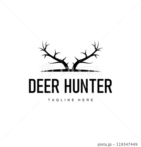 simple black silhouette deer logo vintage design deer forest animal hunter simple black silhouette deer logo vintage design deer forest animal hunter 119347449