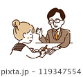 個別指導で勉強を教えてもらう女の子 119347554