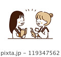 友達と勉強を教えあう女の子 119347562