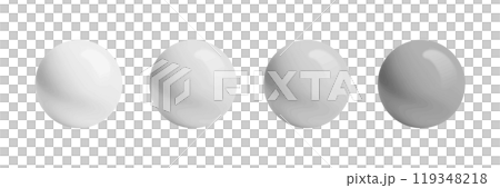 グラデーション照明で表現された4つの光沢球体 119348218