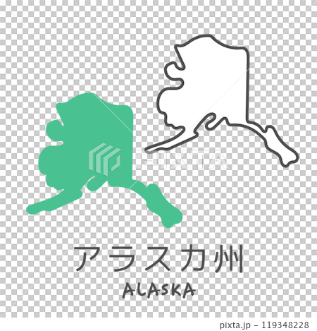 シンプルなアメリカのアラスカ州の地図　イラスト 119348228