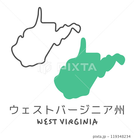 シンプルなアメリカのウェストバージニア州の地図 イラスト シンプルなアメリカのウェストバージニア州の地図 イラスト 119348234