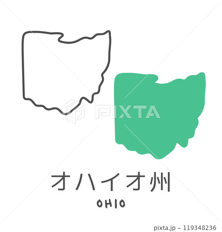 シンプルなアメリカのオハイオ州の地図 イラスト シンプルなアメリカのオハイオ州の地図 イラスト 119348236