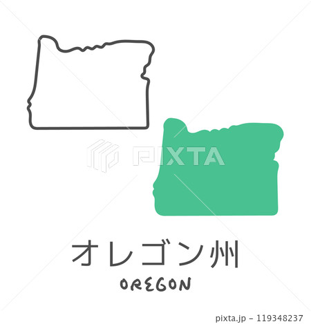 シンプルなアメリカのオレゴン州の地図 イラスト シンプルなアメリカのオレゴン州の地図 イラスト 119348237