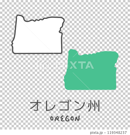 シンプルなアメリカのオレゴン州の地図 イラスト シンプルなアメリカのオレゴン州の地図 イラスト 119348237