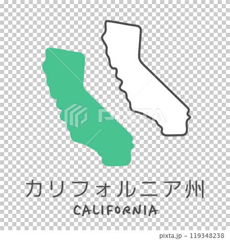 Simple map of California, USA - Illustration Simple map of California, USA - Illustration 119348238