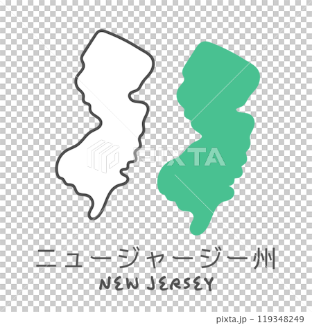 Simple map of the US state of New Jersey - illustration Simple map of the US state of New Jersey - illustration 119348249