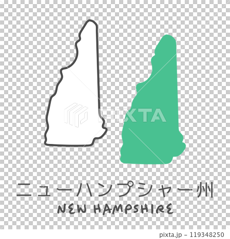 Simple map of the US state of New Hampshire - illustration Simple map of the US state of New Hampshire - illustration 119348250