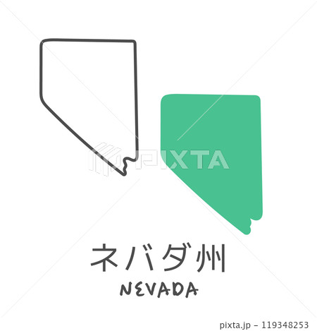 シンプルなアメリカのネバダ州の地図 イラスト シンプルなアメリカのネバダ州の地図 イラスト 119348253