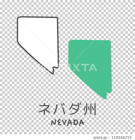 シンプルなアメリカのネバダ州の地図 イラスト シンプルなアメリカのネバダ州の地図 イラスト 119348253