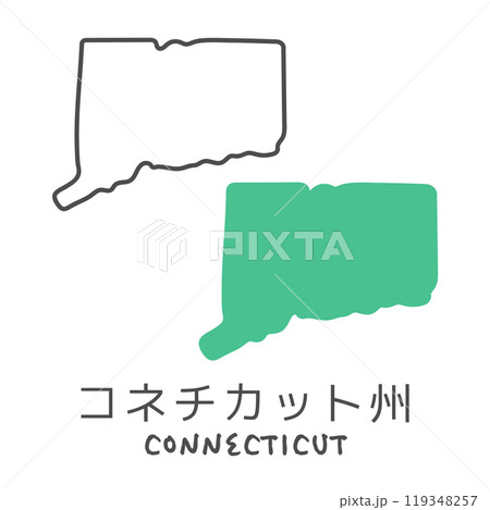 シンプルなアメリカのコネチカット州の地図　イラスト 119348257