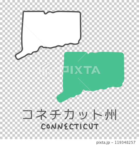 美國康乃狄克州的簡單地圖插圖 美國康乃狄克州的簡單地圖插圖 119348257