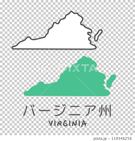 Simple map of Virginia, USA - Illustration 119348258