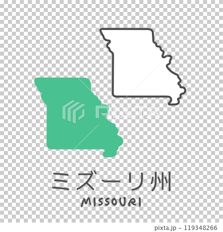シンプルなアメリカのミズーリ州の地図　イラスト 119348266
