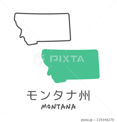 シンプルなアメリカのモンタナ州の地図 イラスト シンプルなアメリカのモンタナ州の地図 イラスト 119348270