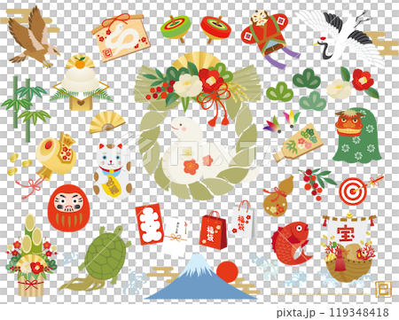 一套可愛的新年幸運符 119348418