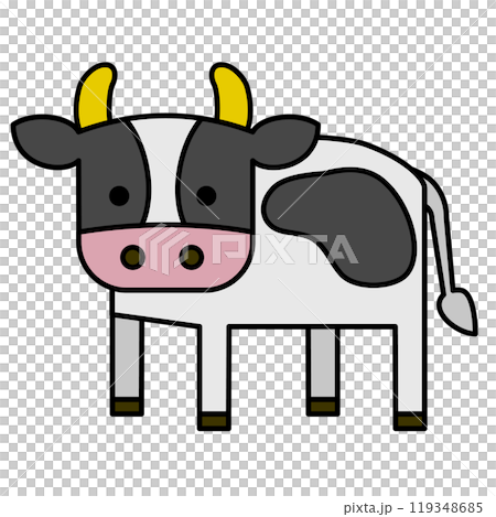 Simple and cute Holstein cow illustration 119348685