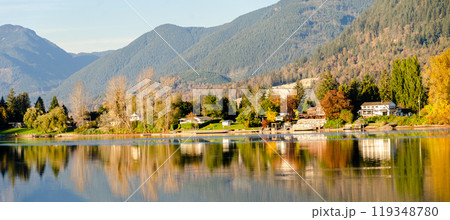 View of Draper Creek and Hatzic Island in Hatzic Lake from Neilson Regional Park, Mission, BC 119348780