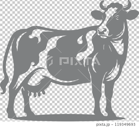 Cow silhouette material Cow silhouette material 119349693