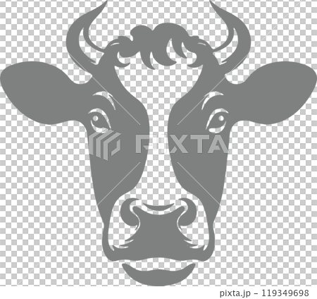 Cow silhouette material 119349698
