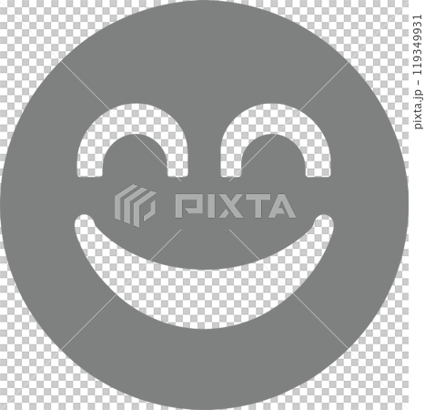 スマイルマークのシルエット素材 119349931
