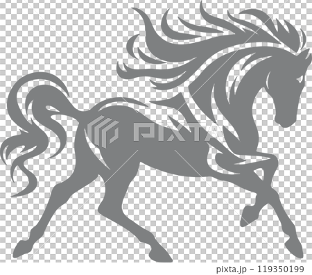 Horse silhouette material Horse silhouette material 119350199