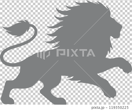 Lion silhouette material 119350225