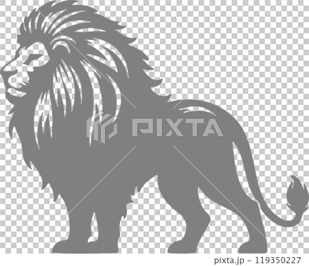 Lion silhouette material 119350227