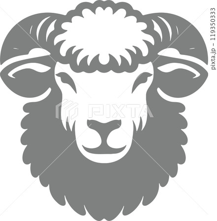 羊の顔のシルエット素材 羊の顔のシルエット素材 119350333