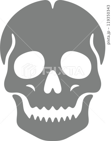 ドクロのシルエット素材 119350343