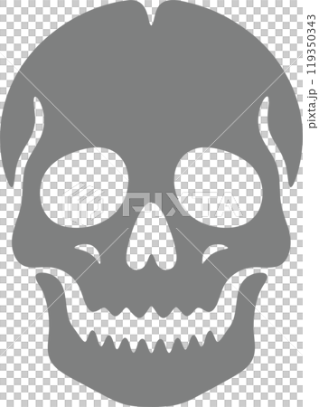 ドクロのシルエット素材 119350343