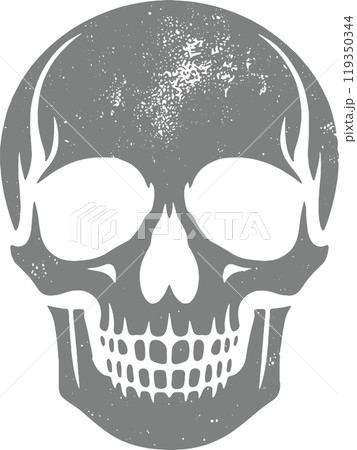 ドクロのシルエット素材 119350344