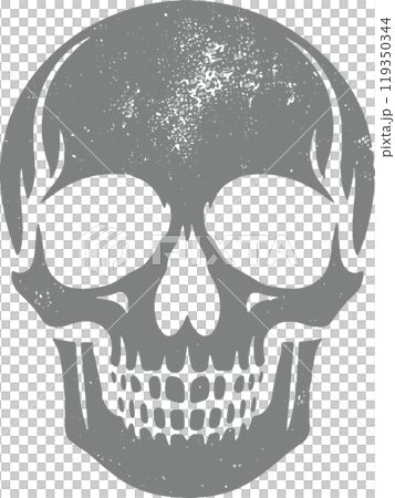 ドクロのシルエット素材 119350344