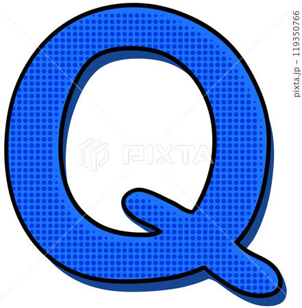 Pop Art Font Letter Q  119350766