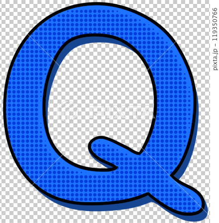 Pop Art Font Letter Q Pop Art Font Letter Q 119350766