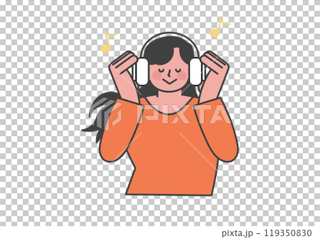 音楽を楽しそうに聴いている女性 119350830