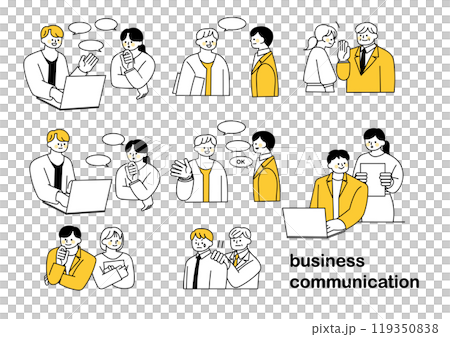 Illustration set about communication and teamwork within a company 119350838