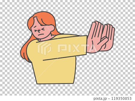 苦手なものを避けている女性 119350853