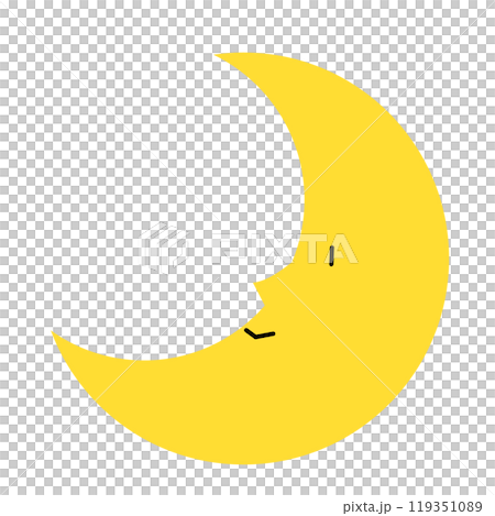 顔が描いてある三日月 119351089