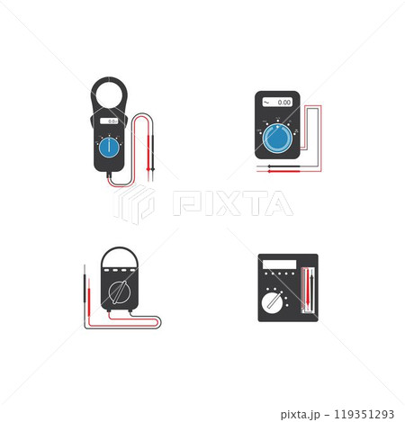 Digital multimeter logo vector template 119351293