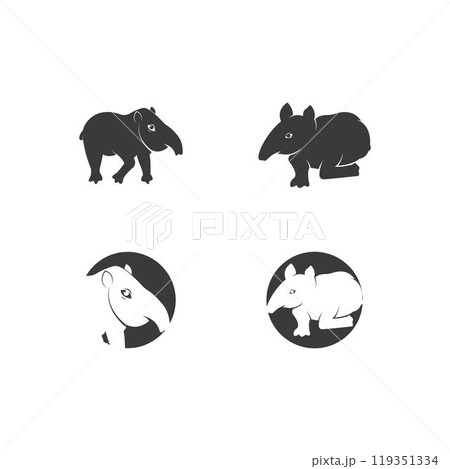 Tapir logo vector template illustration Tapir logo vector template illustration 119351334