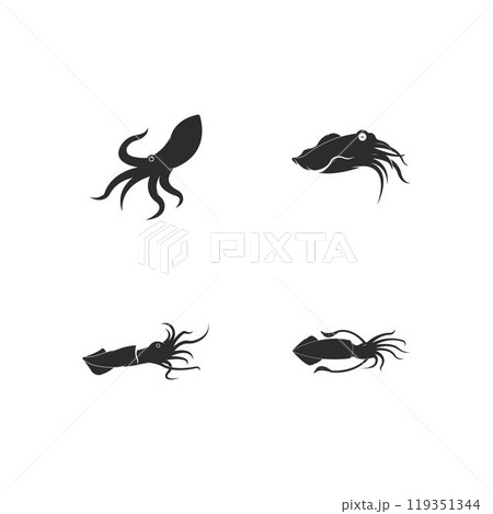 Squid logo vector template 119351344